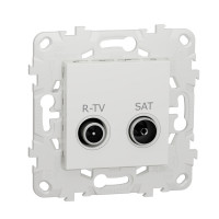 NU545618 Механизм розетки R-TV / SAT Schneider Electric Unica Studio / Pure, проходная, белый