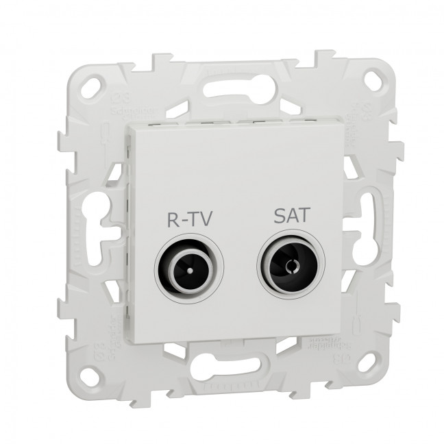 NU545618 Механизм розетки R-TV / SAT Schneider Electric Unica Studio / Pure, проходная, белый