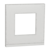 NU600285 Рамка 1 пост Schneider Electric Unica Pure, горизонтальная, белое стекло / белый