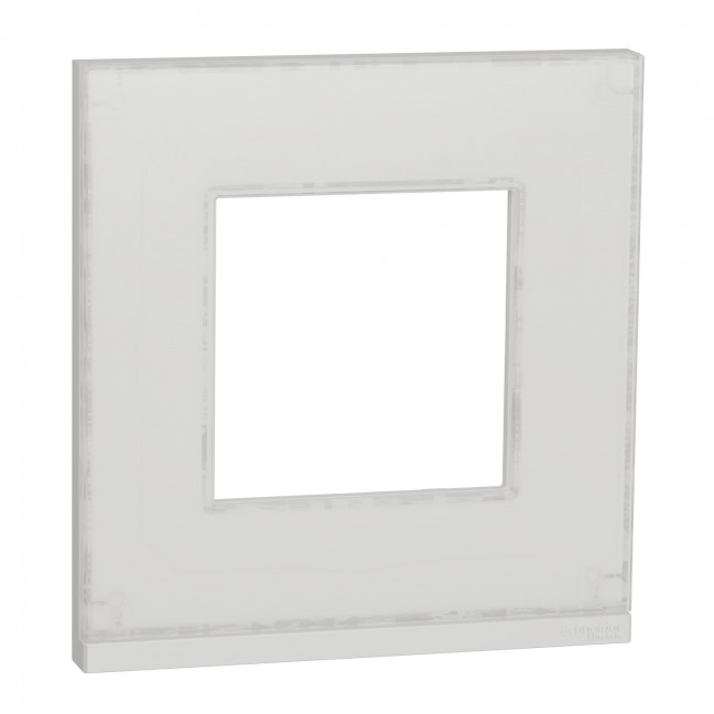 NU600285 Рамка 1 пост Schneider Electric Unica Pure, горизонтальная, белое стекло / белый