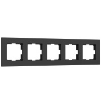W0052908 Рамка на 5 постов Slab (черный софт)