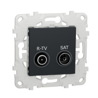 NU545554 Механизм розетки R-TV / SAT Schneider Electric Unica Studio / Pure, оконечная, антрацит