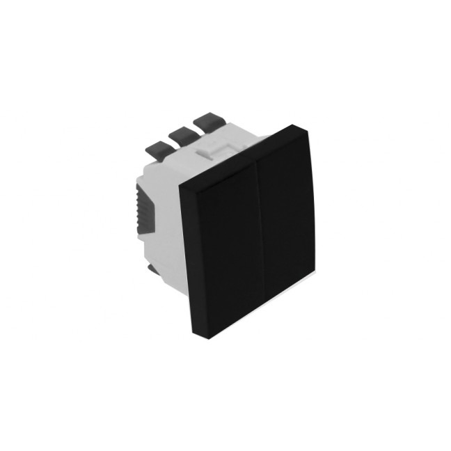 45061 SPM Двухклавишный выключатель Efapel Quadro 45 - 2 модуля, черный