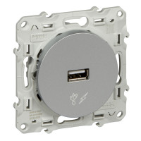 Розетка Schneider Electric Odace USB, одиночный разъем, алюминий