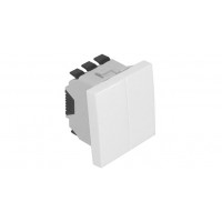 45061 SBR Двухклавишный выключатель Efapel Quadro 45 - 2 модуля, белый