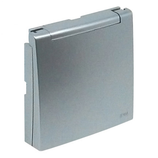 90634 TAL Лицевая панель для розетки 2к+З с защитной крышкой, алюминий, Efapel