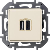 Зарядное устройство с двумя USB-разьемами A-C 240 В / 5 В, 3000 мА, Legrand Inspiria (слонов. кость) 673761