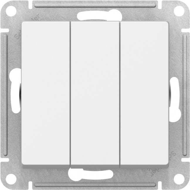 ATN000131 3-клавишный выключатель Schneider Electric AtlasDesign, сх.1+1+1, 10АХ, механизм, белый