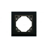 90910 TEP Одиночная рамка Efapel, черное стекло/черный