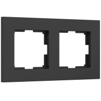 W0022908 Рамка на 2 поста Slab (черный софт)