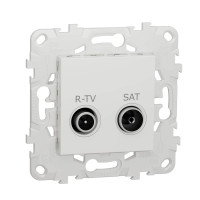 NU545518 Механизм розетки R-TV / SAT Schneider Electric Unica Studio / Pure, оконечная, белый