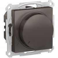 ATN000636 Светорегулятор (диммер) поворотно-нажимной Schneider Electric AtlasDesign, 630Вт, мех., мокко