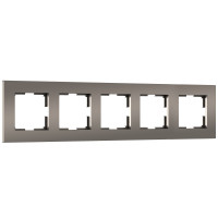 W0052963 Рамка на 5 постов Slab (бронза софт)