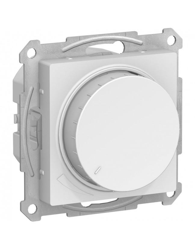 ATN000136 Светорегулятор (диммер) поворотно-нажимной Schneider Electric AtlasDesign, 630Вт, мех., белый