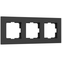 W0032908 Рамка на 3 поста Slab (черный софт)