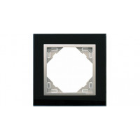 90910 TEA Одиночная рамка Efapel, черное стекло/алюминий