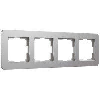 W0042606 Рамка на 4 поста Platinum (алюминий)