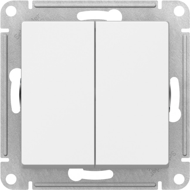 ATN000151 2-клавишный выключатель Schneider Electric AtlasDesign, сх.5, 10АХ, механизм, белый