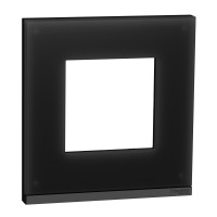 NU600286 Рамка 1 пост Schneider Electric Unica Pure, горизонтальная, черное стекло / антрацит