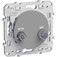 Розетка Schneider Electric Odace R-TV/SAT, проходная, алюминий