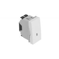 45015 SBM Одноклавишный выключатель Efapel Quadro 45 - 1 модуль с подсветкой, матовый белый