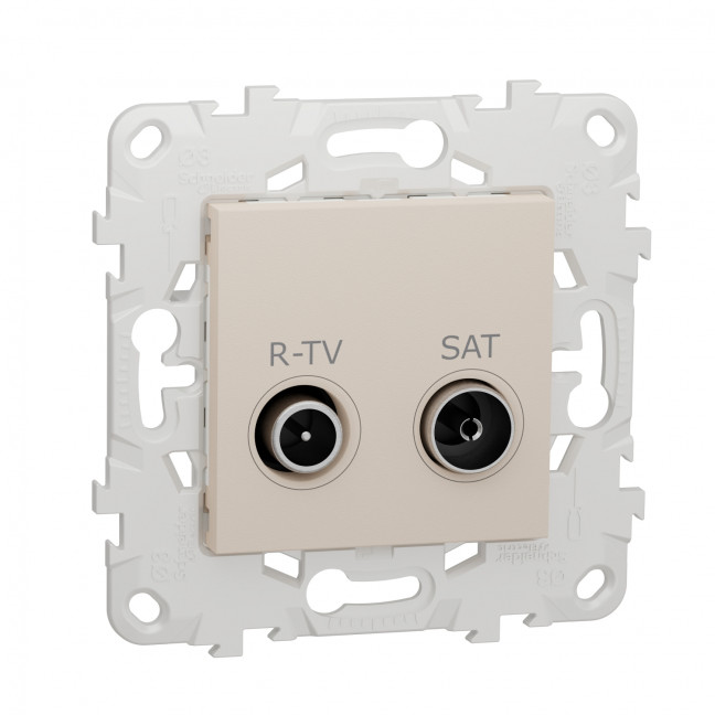 NU545544 Механизм розетки R-TV / SAT Schneider Electric Unica Studio / Pure, оконечная, бежевый