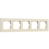 W0052962 Рамка на 5 постов Slab (айвори софт)
