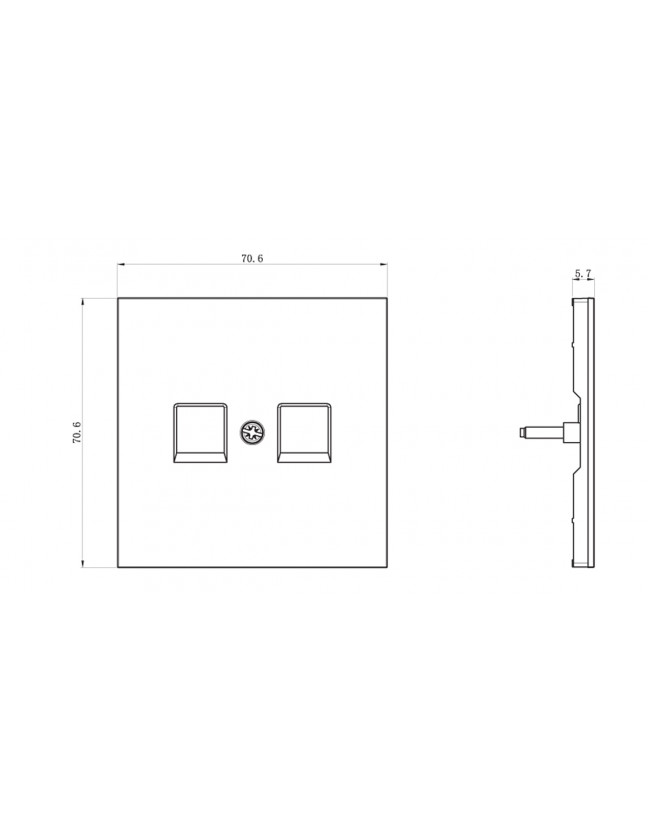 Накладка для розетки RJ45, 2-я, белый,  серия DA