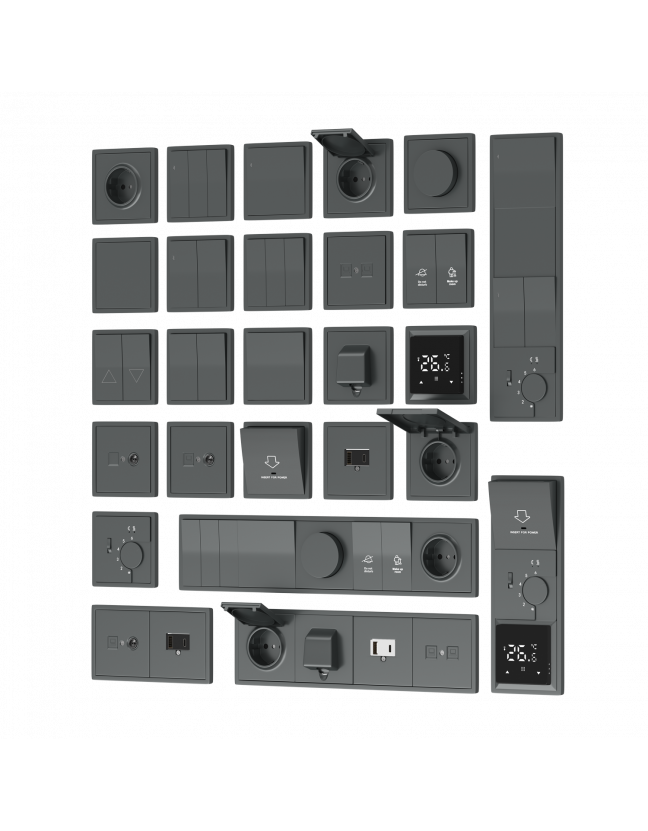 Накладка стандарта TAE для розеток USB, HDMI, аудио, сталь, серия DA