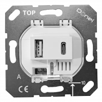 USB зарядное устройство, 3.1A. тип A:max 18W,тип С:max 32W, белый, серия DUSB