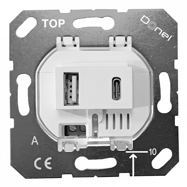 USB зарядное устройство, 3.1A. тип A:max 18W,тип С:max 32W, белый, серия DUSB