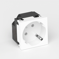 Розетка 2К+З нем.ст., 45 гр., с з/ш, бел. (45х45мм)