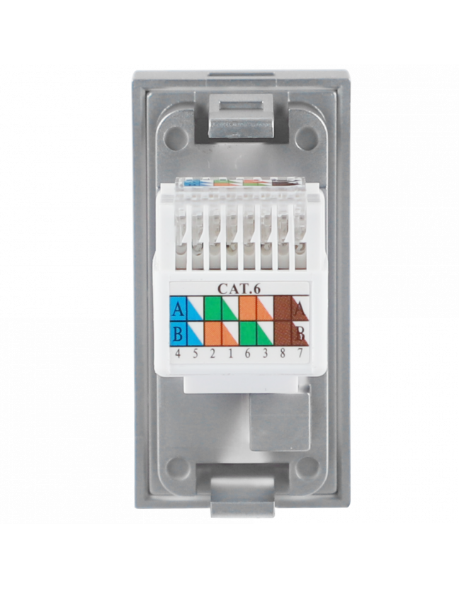 Розетка DEC RJ45 UTP кат.6, 1мод., алюм. матовая (22.5х45мм)