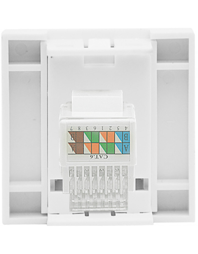 Розетка DEC RJ45 UTP кат.6, 2мод., бел. (45х45мм), серия (тип) DEC