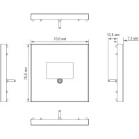 Накладка стандарта TAE для розеток USB, HDMI, аудио, благородная сталь, серия DA