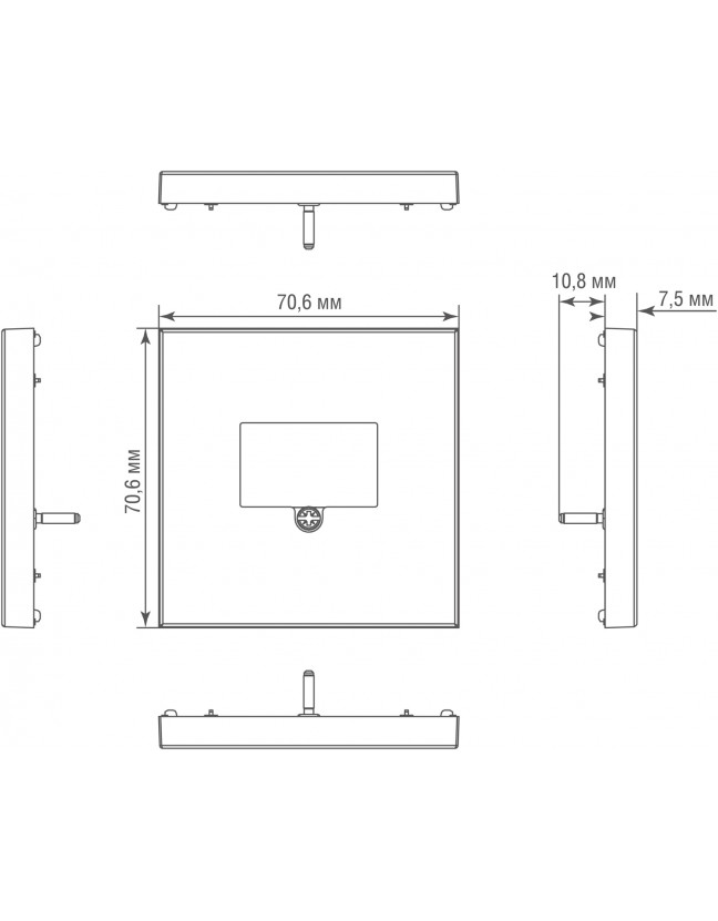 Накладка стандарта TAE для розеток USB, HDMI, аудио, благородная сталь, серия DA