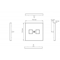 Накладка для розетки RJ45, 2-я, благородная сталь, серия DA