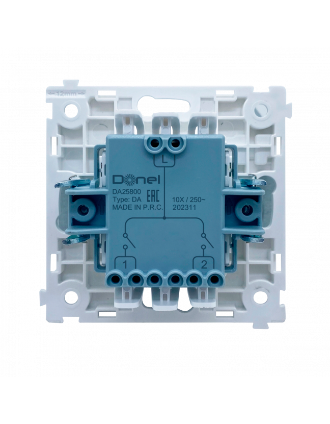 Механизм жалюзийного выключателя 2-клавишный с блокировкой 10 A 250 В~, серия DA