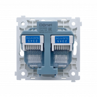 Механизм телефонной розетки RJ11 + RJ11 (двойная) cat.3/ClassE-4/4, серия DA