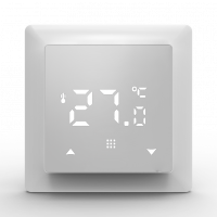 Термостат с датчиком пола с Wi-Fi, программируемый через приложение,16 A, 55*55 мм, белое стекло