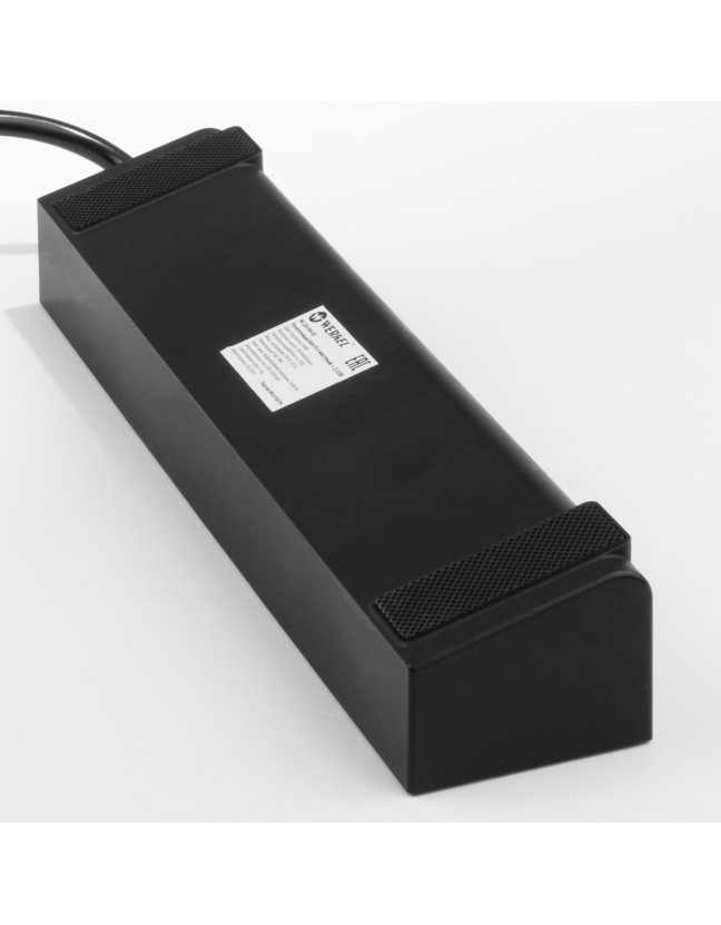 Розеточный блок 4-х местный + 3 USB черный/шампань рифленый W6514944